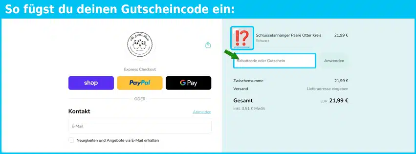 pandaliebe Gutschein einfuegen und sparen blau