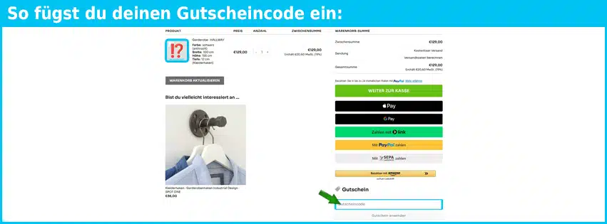 various Gutschein einfuegen und sparen blau