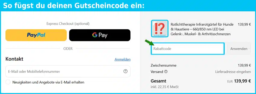 cavallovero Gutschein einfuegen und sparen blau