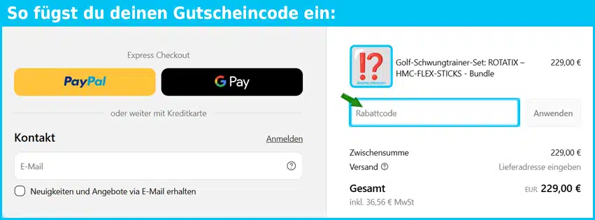 goswo Gutschein einfuegen und sparen blau