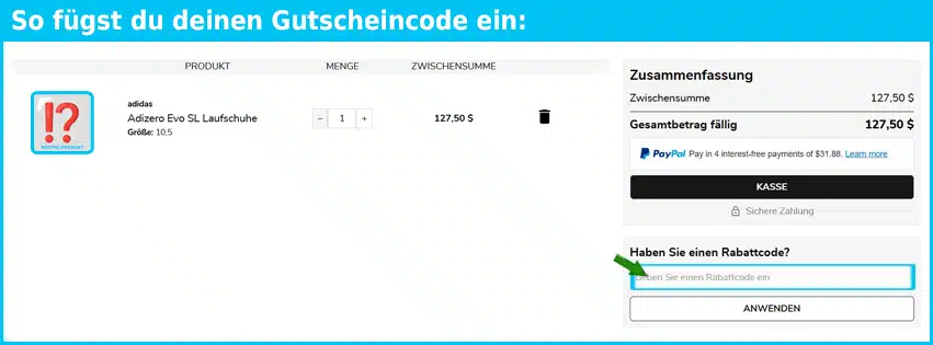 milesdistrict Gutschein einfuegen und sparen blau