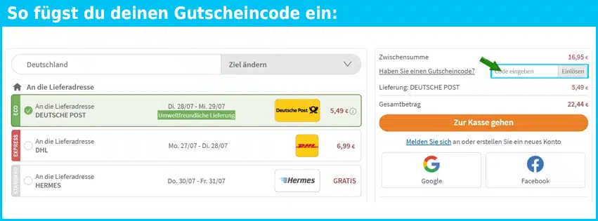 stikets Gutschein einfuegen und sparen blau