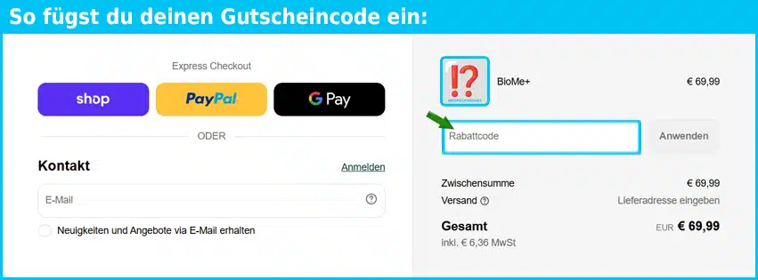 braingood Gutschein einfuegen und sparen blau