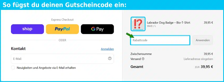 bullogh Gutschein einfuegen und sparen blau
