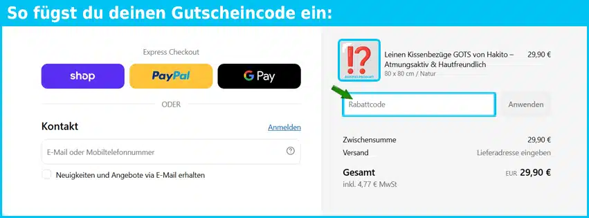 byhakito Gutschein einfuegen und sparen blau