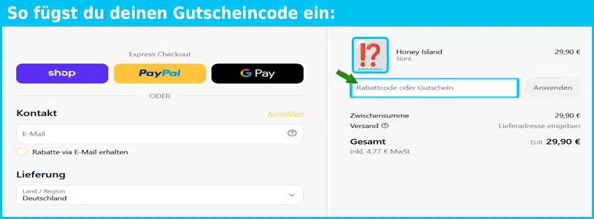 maisonafford Gutschein einfuegen und sparen blau