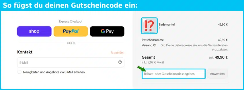 mywellness Gutschein einfuegen und sparen blau