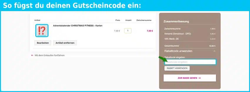 adventastic.de Gutschein einfuegen und sparen blau