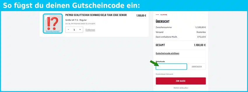 grafschlittschuhe Gutschein einfuegen und sparen blau