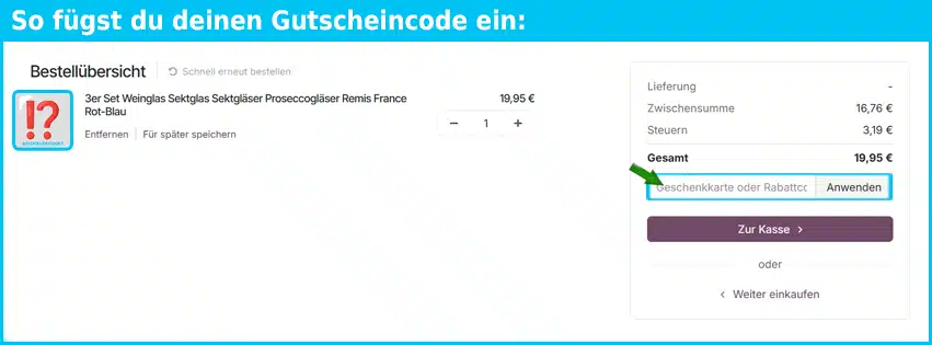 schitz24 Gutschein einfuegen und sparen blau