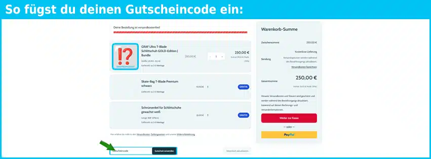 t-.bladeshop Gutschein einfuegen und sparen blau