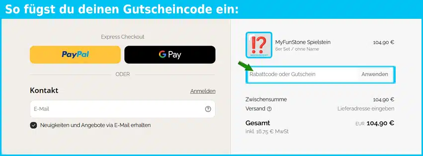 wunderwunsch Gutschein einfuegen und sparen blau